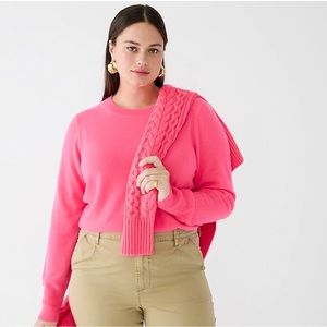 J. Crew Classic Fit Cashmere Sweater in Neon Dragonfruit